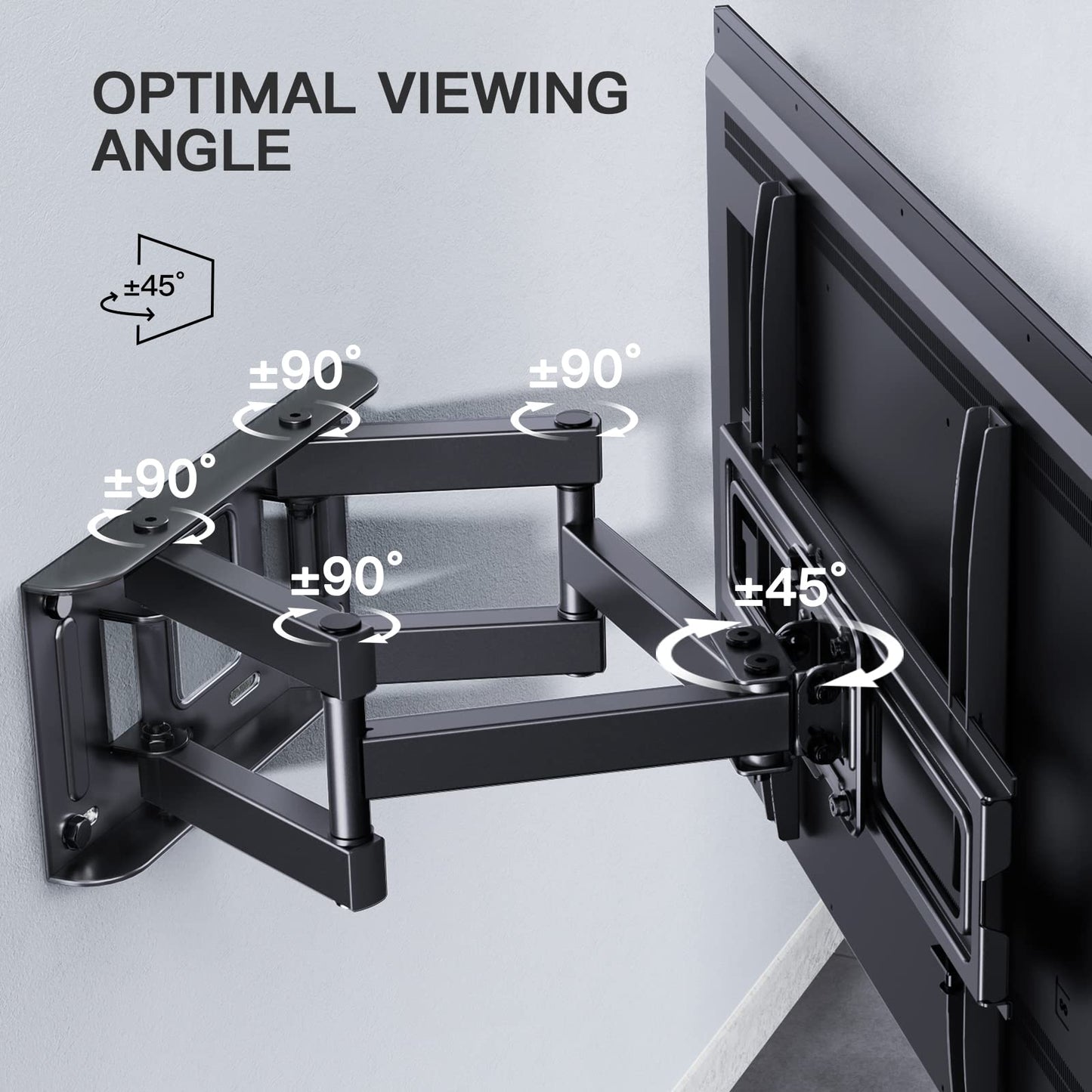 PERLESMITH TV Wandhalterung, Schwenkbare Neigbare TV Halterung für 26-70 Zoll Flach & Curved Fernseher oder Monitor bis zu 45kg, max.VESA 400x400mm