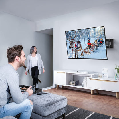 PERLESMITH TV Wandhalterung, Schwenkbare Neigbare TV Halterung für 26-70 Zoll Flach & Curved Fernseher oder Monitor bis zu 45kg, max.VESA 400x400mm